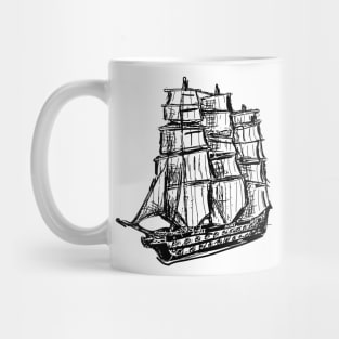 Old fashioned pirate ship schooner Mug